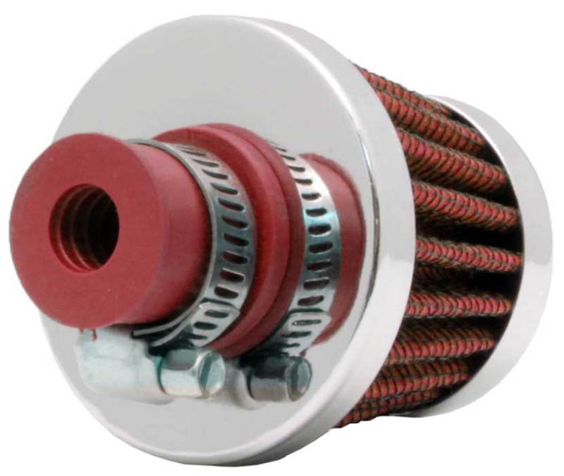 K&N Engineering 62-1600RD Crankcase Vent Filter with Chrome Top and Steel Base for Classic and Racing Engines