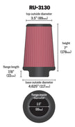 K&N Engineering Universal Rubber Air Filter with 3.5-inch Flange and 7-inch Height