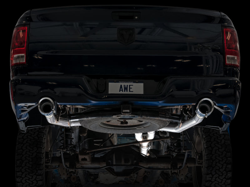 AWE Tuning 09-18 Ram 1500 5.7L Dual Rear Exit Cat-Back Exhaust with Chrome Silver Tips - Part 3015-32002
