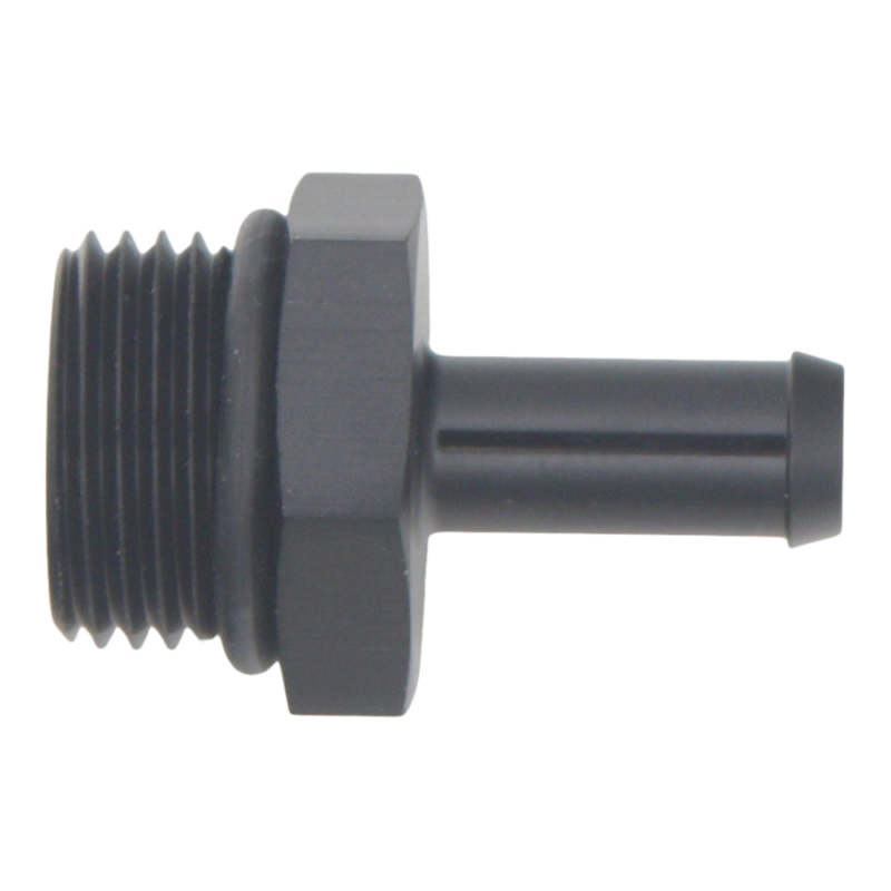 DeatschWerks 8AN ORB Male to 5/16 Inch Male Barb Fitting with O-Ring - Anodized Matte Black