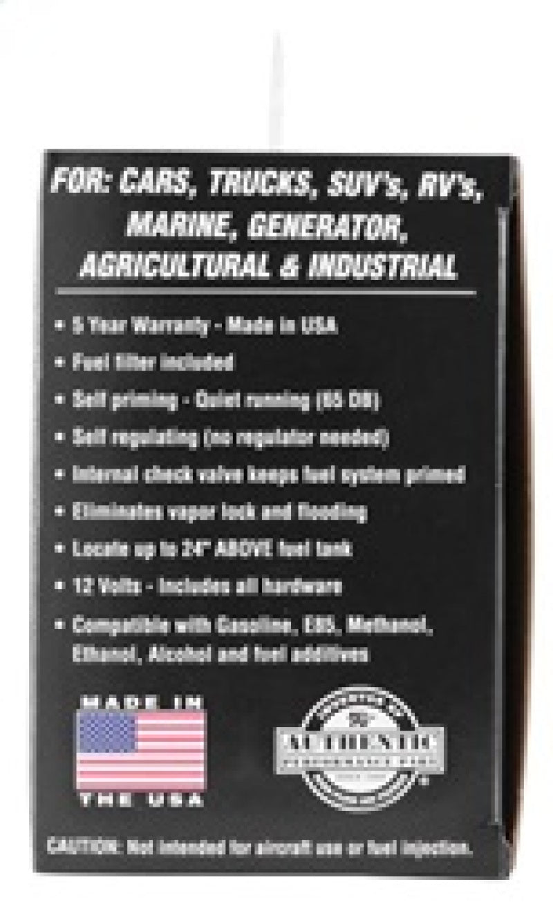 K&N Performance Electric Fuel Pump 1-2 PSI for Automotive Applications - Part Number 81-0400