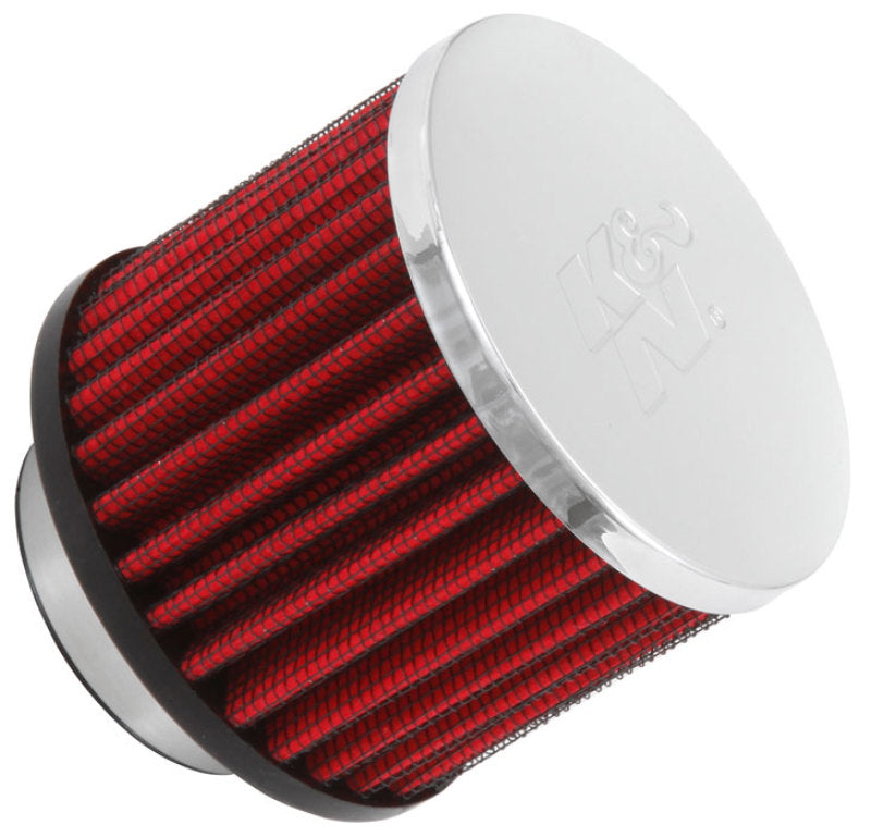 K&N Engineering 62-1460 Chrome Finish Rubber Base Crankcase Vent Filter with 1.5-inch Flange