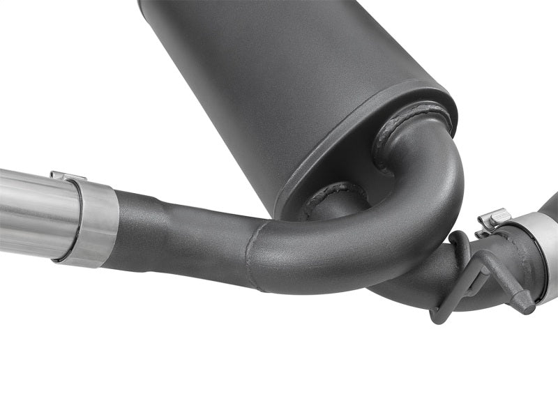 aFe Rebel Series 2.5 inch 409 Stainless Steel Cat-Back Exhaust System with Black Tips for Jeep Wrangler (2007-2018) V6 3.6L / 3.8L