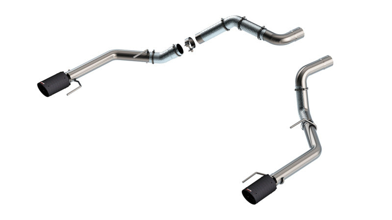 Borla 21-23 Ford Raptor 3-Inch Tail Pipe Kit with 4.5-Inch Carbon Fiber Tips - Black Anodized Finish