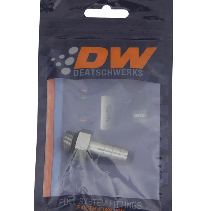 DeatschWerks 6AN ORB Male to 3/8 Inch Male Triple Barb Fitting with O-Ring