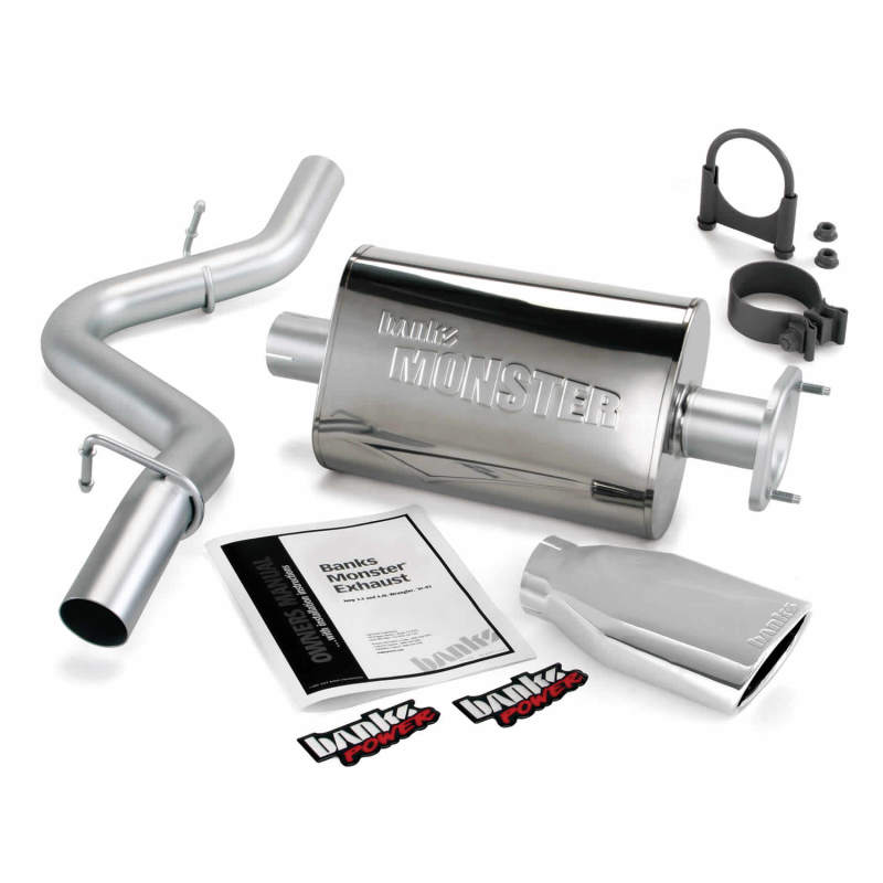 Banks Power 04-06 Jeep Wrangler 4.0L Monster Exhaust System with Stainless Steel Single Exit and Chrome Tip
