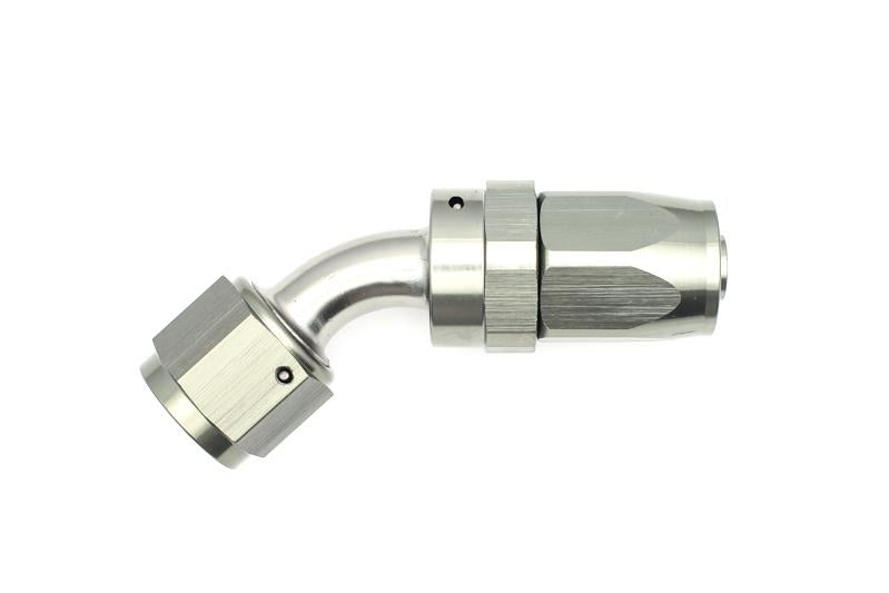DeatschWerks 8AN Female Swivel 45-Degree Hose End CPE - Titanium Anodized