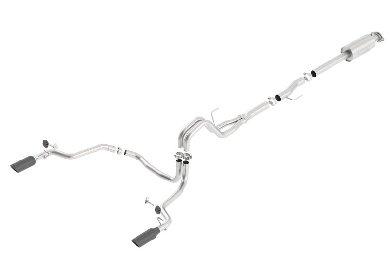 Borla ATAK Cat-Back Exhaust System for 2015-2020 Ford F-150 with 3.5L EcoBoost, Crew and Extended Cab Models, Black Chrome Tips
