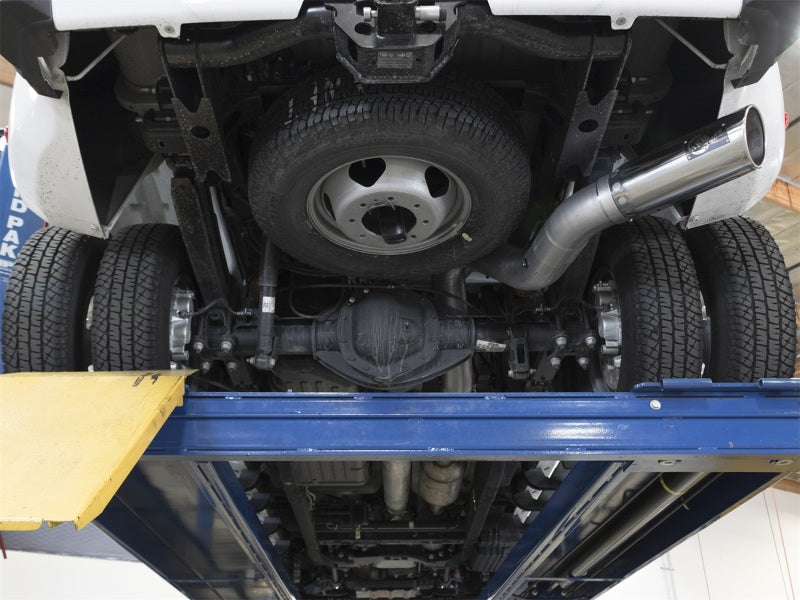 aFe Large Bore HD 5-inch 409 Stainless Steel DPF-Back Exhaust System with Polished Tip for 2017 GM Duramax V8-6.6L (L5P)