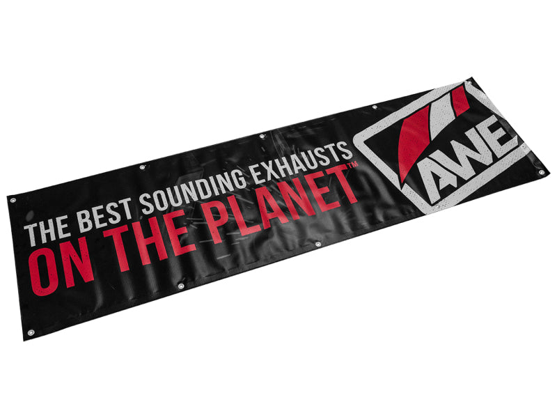 AWE Tuning Bay Banner - 7-Foot Wide Automotive Wall Decor with Grommets and Gloss Finish