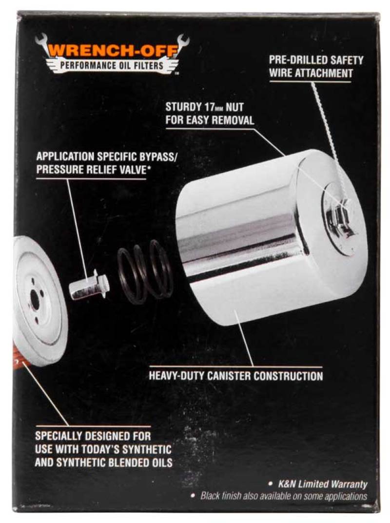 K&N Engineering Part KN-170C Chrome Oil Filter for Harley-Davidson Motorcycles