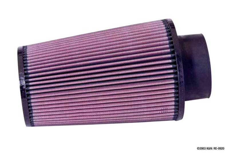 K&N Engineering Universal Rubber Air Filter - 3 1/2 Inch ID, 6 Inch Base, 4 5/8 Inch Top, 9 Inch Height