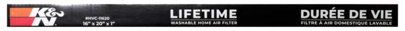 K&N HVAC Filter 16 x 20 x 1 - Washable and Reusable Air Filter with MERV 11 Rating