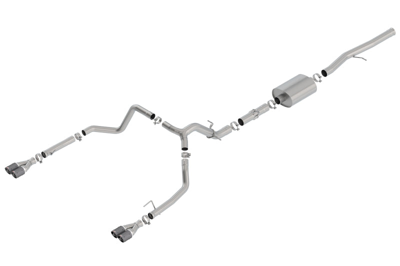 Borla 140776CF ATAK Cat-Back Exhaust System for 2019-2023 Chevrolet Silverado 1500 & GMC Sierra 1500 with 6.2L V8 Engine and Factory Split Rear Exit