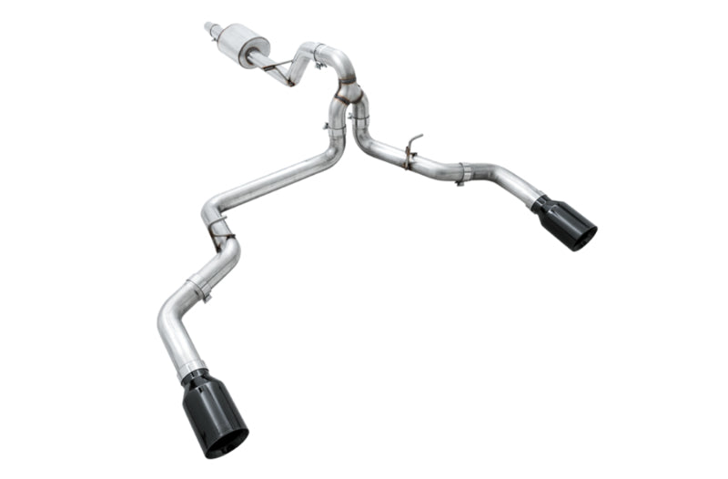 AWE Tuning 2015+ Ford F-150 0FG Dual Exit Performance Exhaust System with 5-Inch Diamond Black Tips