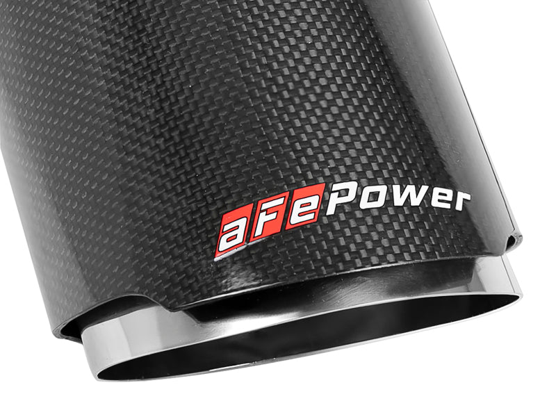 aFe MACH Force-XP 4-1/2 Inch Carbon Fiber OE Replacement Exhaust Tips for Dodge Charger and Hellcat 2015-2018