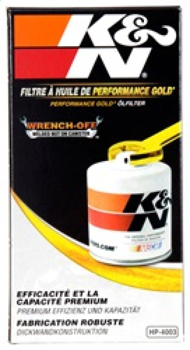 K&N Engineering HP-4003 Dodge Performance Gold Oil Filter for Dodge Ram 2500/3500 (1990-2013)