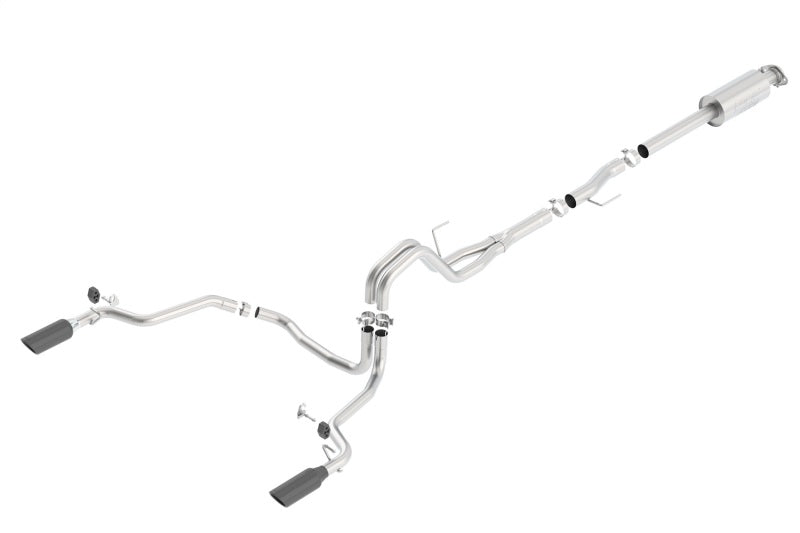 Borla ATAK Cat-Back Exhaust System for 2015-2020 Ford F-150 with 3.5L EcoBoost, Crew and Extended Cab Models, Black Chrome Tips