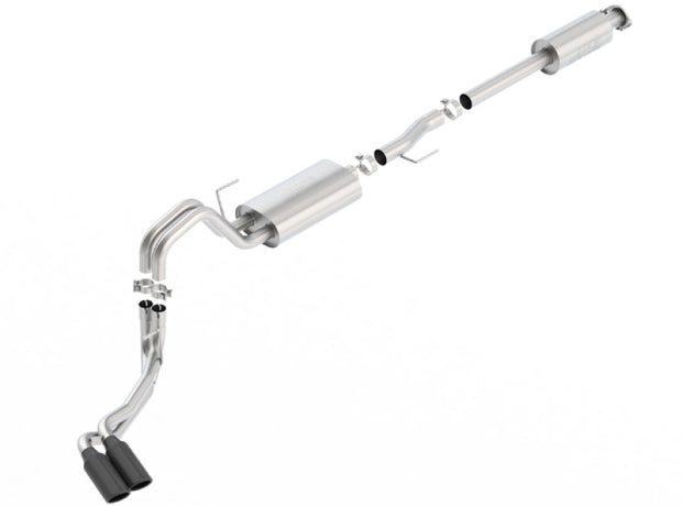 Borla S-Type Cat-Back Exhaust System for 2015-2020 Ford F-150 with 2.7L/3.5L EcoBoost & 5.0L V8 — Black Chrome Tips