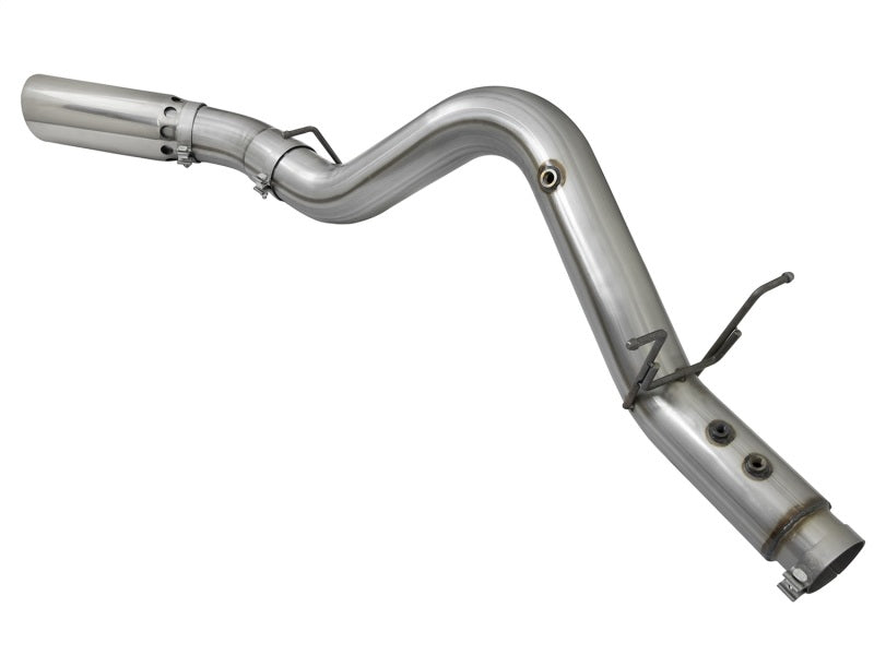 aFe Large Bore HD 5-inch 409 Stainless Steel DPF-Back Exhaust System with Polished Tip for 2017 GM Duramax V8-6.6L (L5P)