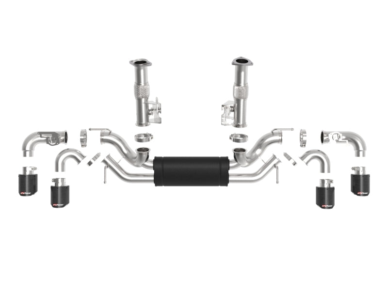 aFe MACH Force-Xp 3 Inch to 2-1/2 Inch Stainless Steel Cat-Back Exhaust System with Carbon Fiber Tips for Chevrolet Corvette C8 (2020-2026)