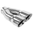MagnaFlow 3-inch Round Polished Exhaust Tip with Dual Outlet – Stainless Steel, Part Number 35227