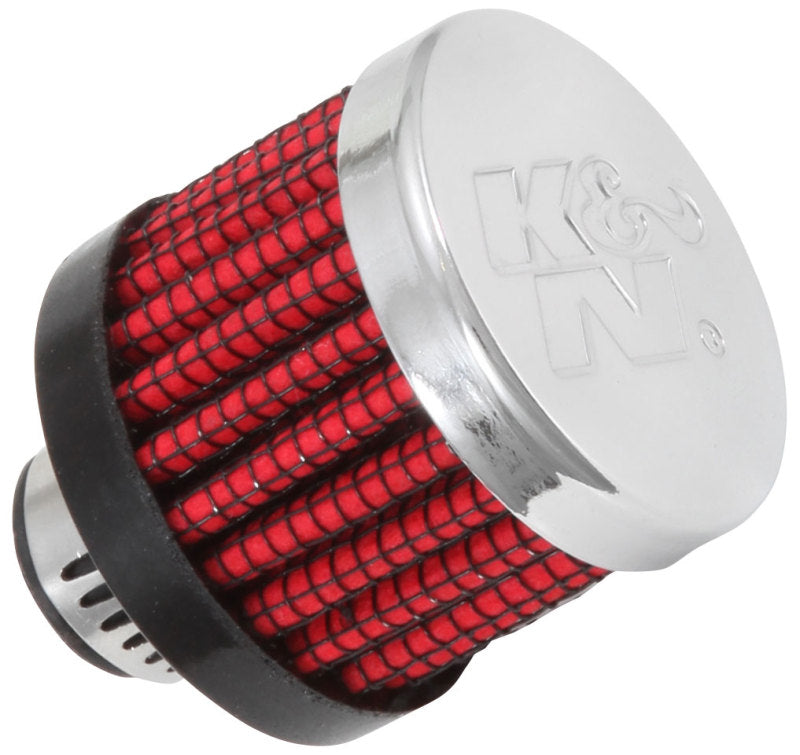 K&N Engineering 62-2470 Chrome Crankcase Vent Filter with 5/16 Inch Flange, 1 3/8 Inch Outer Diameter