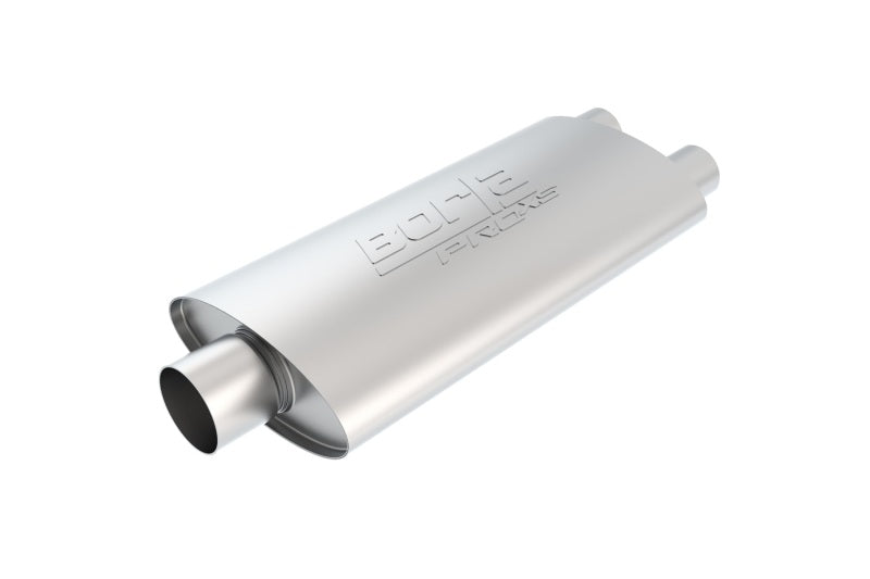 Borla ProXS 3-Inch Inlet Dual 2.25-Inch Outlet Oval Muffler with Reversible Design