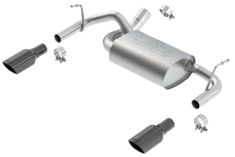 Borla 11834BC Touring Axle-Back Exhaust System for 2012-2018 Jeep Wrangler JK/JKU 3.6L V6 with Black Chrome Tips