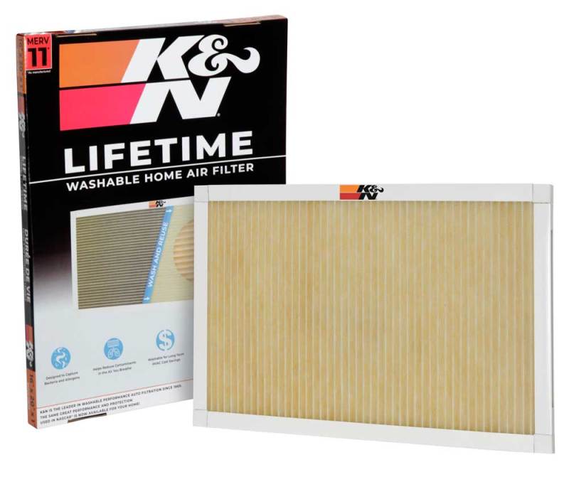 K&N HVAC Filter 16 x 20 x 1 - Washable and Reusable Air Filter with MERV 11 Rating