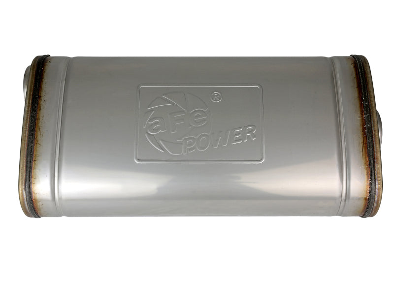 aFe MACH Force-Xp 304 Stainless Steel Muffler with 2.5-inch Center/Offset Inlet, 18-inch Length