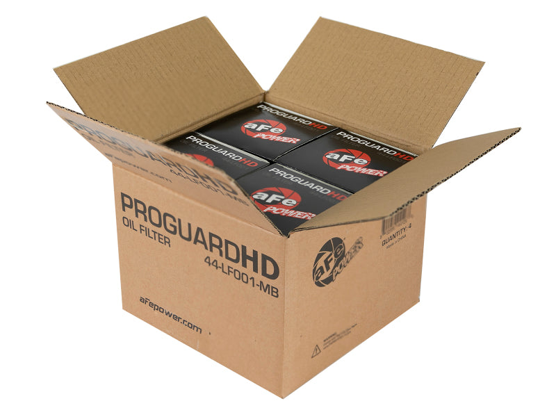 aFe ProGuard D2 Oil Filter Part Number 44-LF001-MB for GM Diesel Trucks (4 Pack)