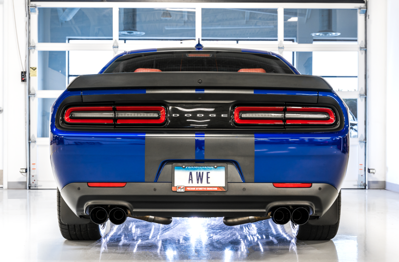 AWE Tuning 2015+ Dodge Challenger Track Edition Exhaust with Quad Diamond Black Tips