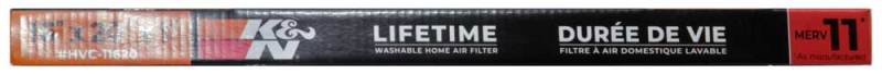 K&N HVAC Filter 16 x 20 x 1 - Washable and Reusable Air Filter with MERV 11 Rating