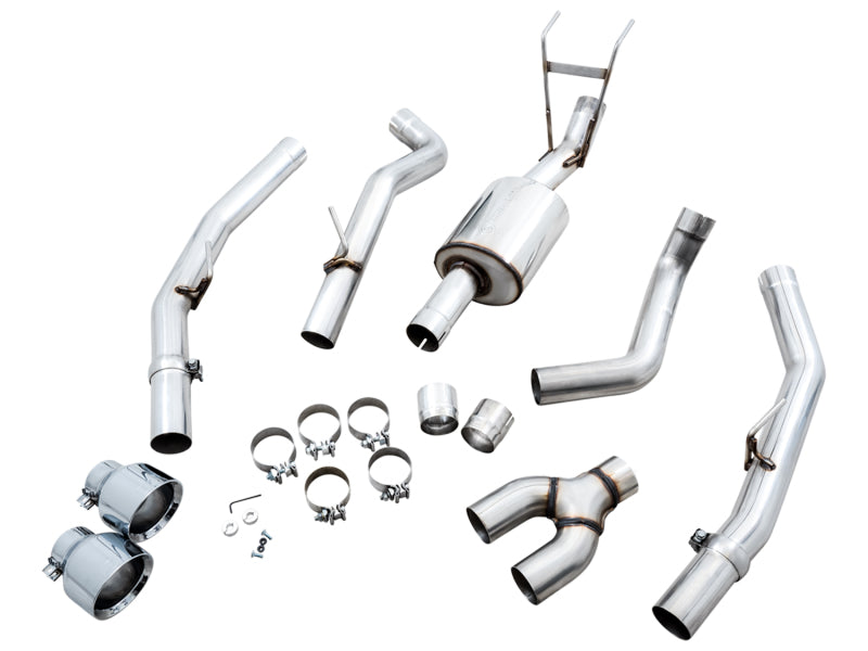 AWE Tuning 09-18 Ram 1500 5.7L Dual Rear Exit Cat-Back Exhaust with Chrome Silver Tips - Part 3015-32002