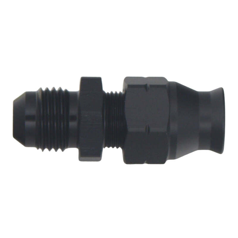 DeatschWerks 6AN Male Flare to 5/16 Inch Hardline Compression Adapter - Anodized Matte Black