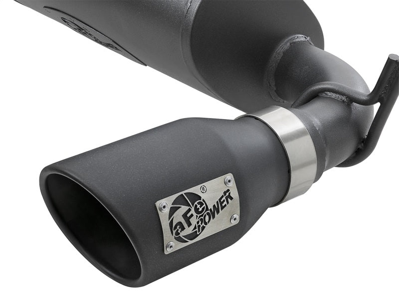 aFe Rebel Series 2.5 inch 409 Stainless Steel Cat-Back Exhaust System with Black Tips for Jeep Wrangler (2007-2018) V6 3.6L / 3.8L