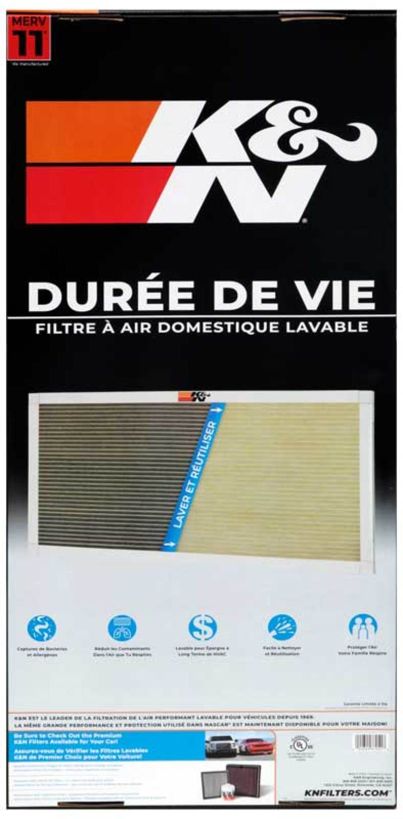 K&N HVAC Filter - 14 x 30 x 1 | Reusable Pleated Synthetic Air Filter with MERV 11 Rating