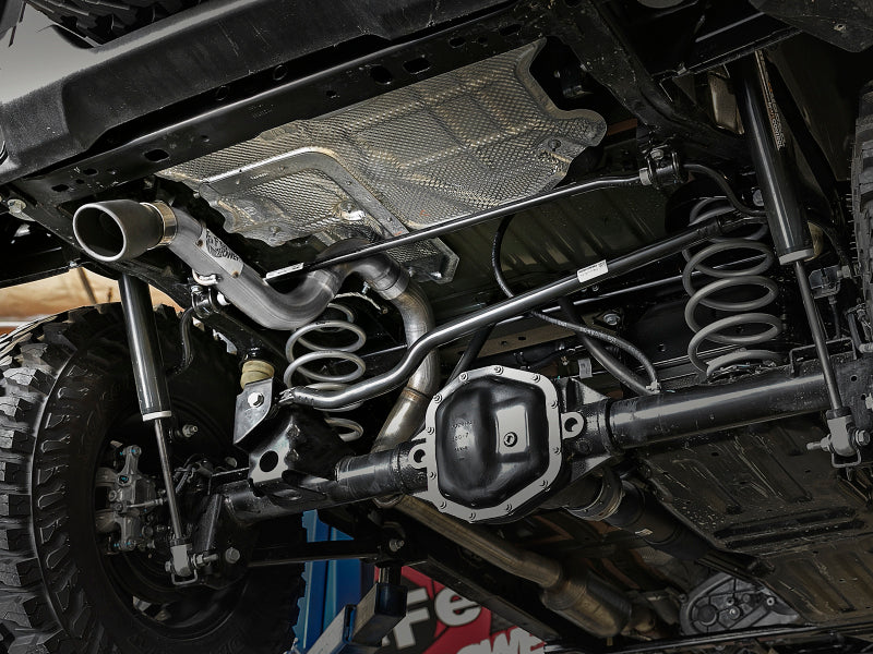aFe MACH Force-Xp Axle-Back Exhaust System with Black Tip for 2018-2019 Jeep Wrangler L4-2.0T / V6-3.6L