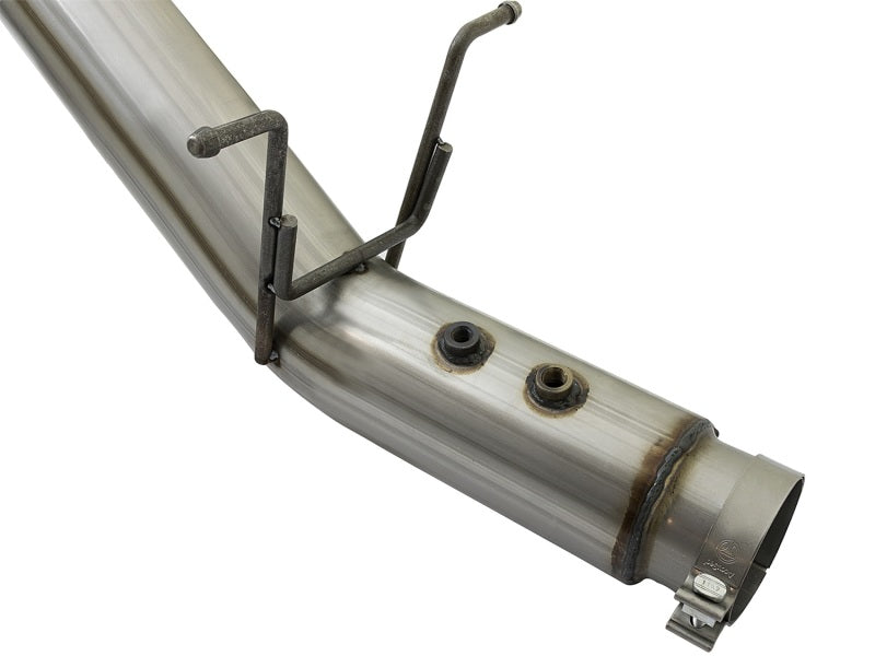 aFe Large Bore HD 5-inch 409 Stainless Steel DPF-Back Exhaust System with Polished Tip for 2017 GM Duramax V8-6.6L (L5P)