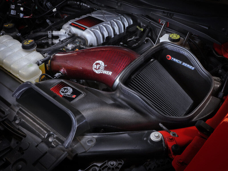 aFe Power 57-10030KR Track Series Red Kevlar and Carbon Fiber Intake System for Ford F-150 Raptor R (2023-2025)