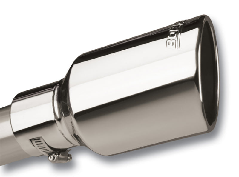 Borla Universal Polished Exhaust Tip with Clamp – 2.5-inch Inlet, 4-inch Round Outlet, Stainless Steel