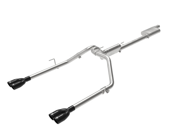 aFe Vulcan Series 3-inch to 2-1/2-inch Stainless Steel Cat-Back Exhaust System for Jeep Gladiator (JT) 2020-2021 with Black Tips