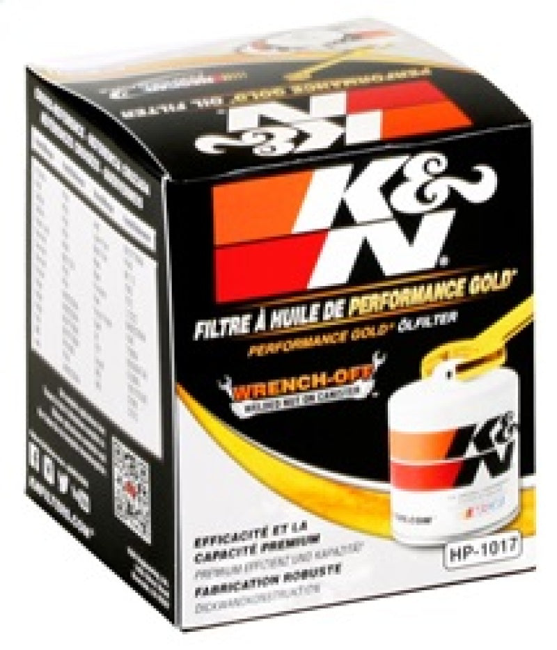 K&N Engineering HP-1017 Performance Gold Oil Filter – 3.74 Inch, 2.98 OD for Automotive Engines