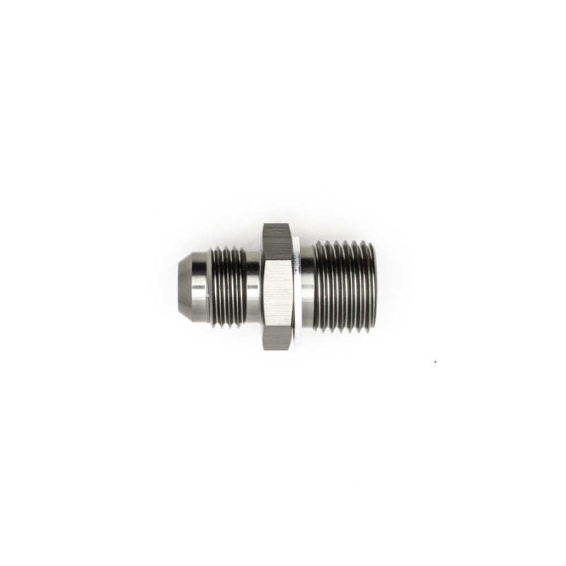 DeatschWerks 6AN Male Flare to M16 x 1.5 Male Metric Adapter with Crush Washer - Titanium
