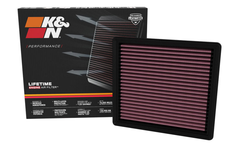 K&N Engineering 33-5127 High-Flow Replacement Air Filter for Jeep Wrangler 6.4L V8 (2021-2025)