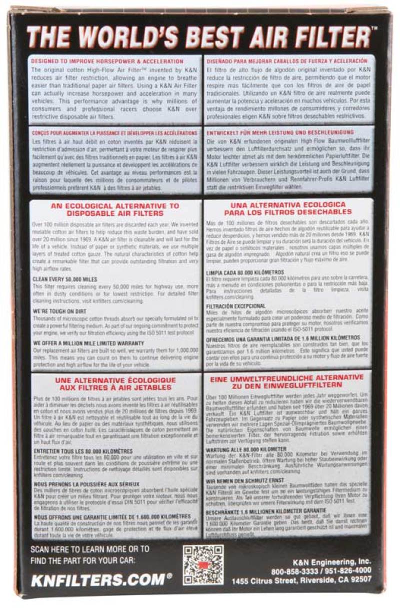 K&N Yamaha XJR1300 Replacement Air Filter Part YA-1308 - High-Flow Performance for 2007-2012 Models