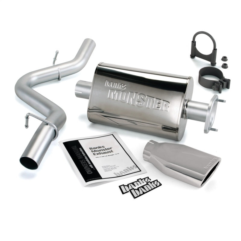 Banks Power 00-03 Jeep Wrangler 2.5/4.0L Monster Exhaust System with Stainless Steel Tailpipe and Chrome Tip