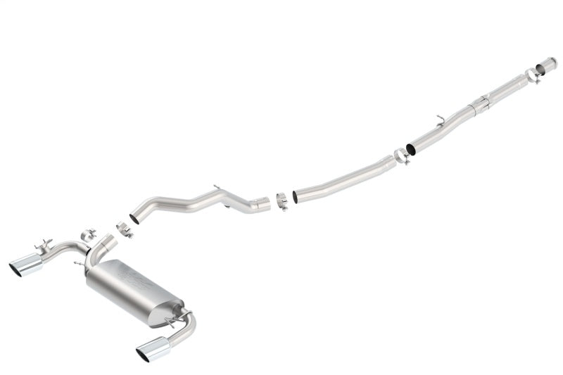Borla ATAK Cat-Back Exhaust System for 2016-2018 Ford Focus RS 2.3L – Round Angle-Cut Tips, Split Rear Exit