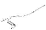 Borla ATAK Cat-Back Exhaust System for 2016-2018 Ford Focus RS 2.3L – Round Angle-Cut Tips, Split Rear Exit